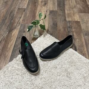 Tahari Size 8 Black Pebbled Genuine Leather Round Toe Slip-On Loafers NWT